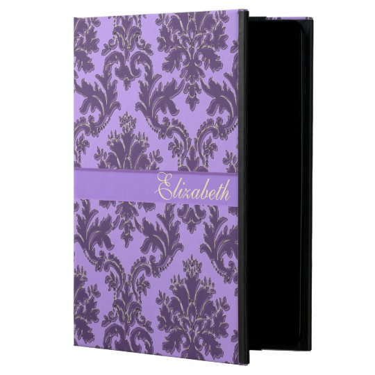 Lavender Purple Damask Personalized iPad Air Case