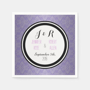 Lavender Purple Damask Wedding Napkins