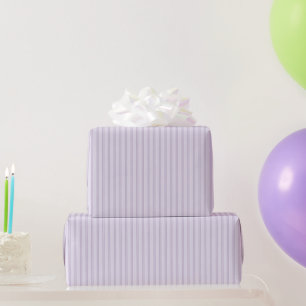 Lavender Purple Double Stripes Birthday Wrapping Paper