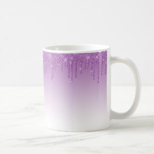 Lavender Purple Dripping Glitter Coffee Mug