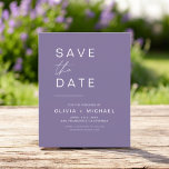 Lavender Purple Elegant Save the Date Minimalist<br><div class="desc">Budget Wedding Boho Save the Date Cards. The Save the Date cards contain a modern hand lettered cursive script typography that are elegant,  simple and modern to use after you minimalist simple wedding day celebration.</div>