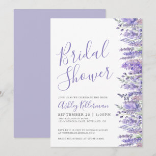 Lavender Purple Floral Bridal Shower Invitation