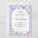 Lavender Purple Floral Butterflies Quinceañera Invitation<br><div class="desc">Personalize this elegant Quinceañera / Sweet 16 birthday invitation easily and quickly. Simply click the customize it further button to edit the texts, change fonts and fonts colours. Featuring beautiful watercolor lavender purple, lilac flowers, purple butterflies and a silver princess crown. Matching items available in store. Also great for twins...</div>