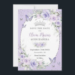 Lavender Purple Floral Butterflies Quinceañera Save The Date<br><div class="desc">Personalize this soft lavender purple floral Quinceañera / Sweet 16 birthday save the date easily and quickly. Simply click the customize it further button to edit the texts, change fonts and fonts colours. Featuring pretty pastel lavender purple flowers, delicate greenery and purple and silver butterflies. Matching items available in store....</div>