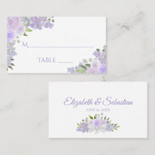 Lavender Purple Floral Elegant Wedding Escort Card