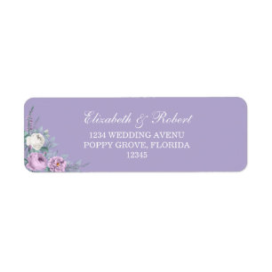 Lavender Purple Floral Return Address Label