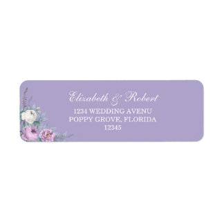 Lavender Purple Floral Return Address Label