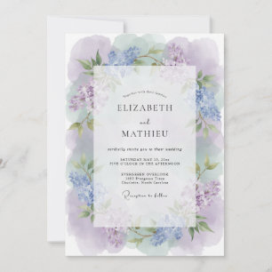 Lavender Purple Floral Romance Wedding Invitation