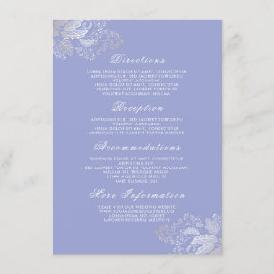 Lavender Purple Floral Wedding Details Insert