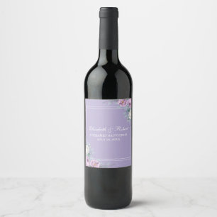 Lavender Purple Floral Wine Label