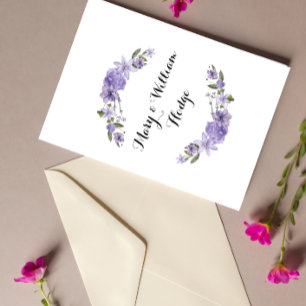 Lavender purple florals 50th wedding anniversary invitation
