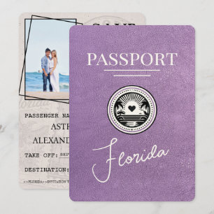Lavender Purple Florida Passport Save The Date