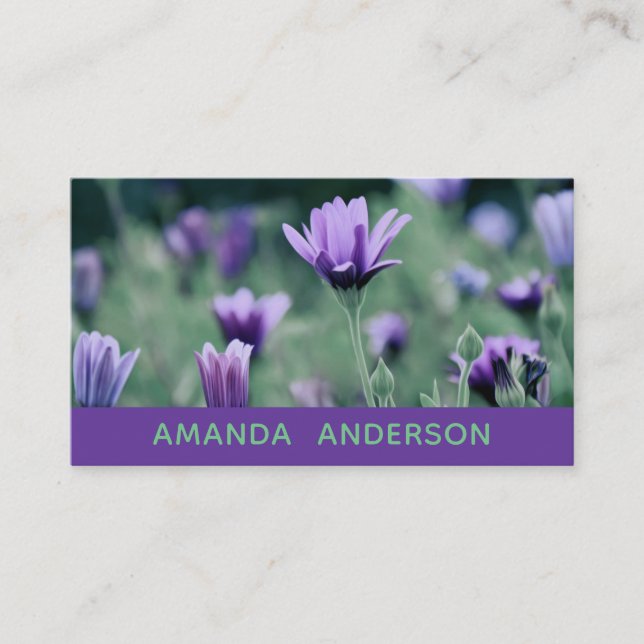 Lavender Purple Flowers Business Card (Front)