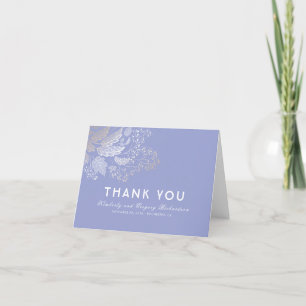 Lavender Purple Foliage Elegant Wedding Thank You Card