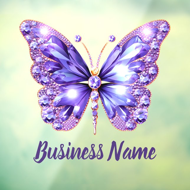 lavender purple gems butterfly  window cling (Sheet 3)