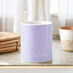 Lavender Purple Girly Script Monogram Name Modern Coffee Mug<br><div class="desc">Lavender Purple Monogram Name Coffee Cup or Mug. This makes the perfect sweet 16 birthday,  wedding,  bridal shower,  anniversary,  baby shower or bachelorette party gift for someone that loves glam luxury and chic styles.</div>