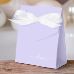 Lavender Purple Girly Script Monogram Name Modern Favor Box<br><div class="desc">Lavender Purple Sparkle Glitter Monogram Add Your Own Name Paper Party Gift Boxes This makes the perfect sweet 16 birthday,  wedding,  bridal shower,  anniversary,  baby shower or bachelorette party gift for someone that loves glam luxury and chic styles.</div>
