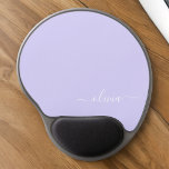 Lavender Purple Girly Script Monogram Name Modern Gel Mouse Pad<br><div class="desc">Lavender Purple Monogram Add Your Own Name Mousepad (Mouse Pad). This makes the perfect sweet 16 birthday,  wedding,  bridal shower,  anniversary,  baby shower or bachelorette party gift for someone that loves glam luxury and chic styles.</div>