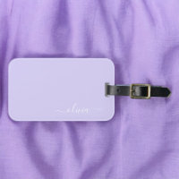 Lavender Purple Girly Script Monogram Name Modern