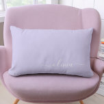 Lavender Purple Girly Script Monogram Name Modern Lumbar Pillow<br><div class="desc">Lavender Purple Monogram Add Your Own Name Lumbar Pillow. This makes the perfect sweet 16 birthday,  wedding,  bridal shower,  anniversary,  baby shower or bachelorette party gift for someone that loves glam luxury and chic styles.</div>