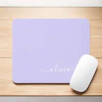 Lavender Purple Girly Script Monogram Name Modern