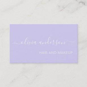 Lavender Purple Girly Simple Hair Makeup Salon Business Card