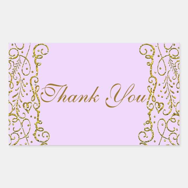 Lavender Purple Gold Royal Castle PRINCESS PARTY Sticker (Front)