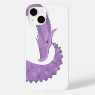 Lavender purple heart dragon on white Case-Mate iPhone 14 case