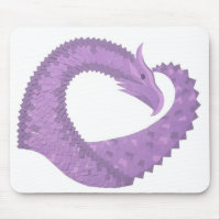 Lavender purple heart dragon on white