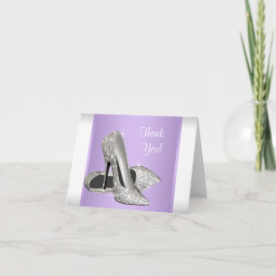 Lavender Purple High Heel Shoe Thank You Cards