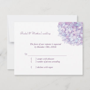 Lavender Purple Hydrangea Wedding RSVP