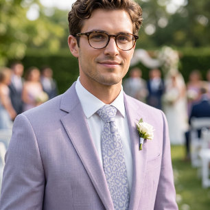 Lavender Purple Leopard Print Tie