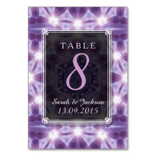 Lavender Purple Magic Wedding Table Number Card