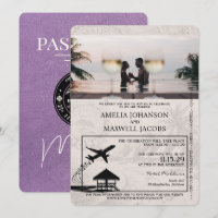 Lavender Purple Maldives Passport Wedding