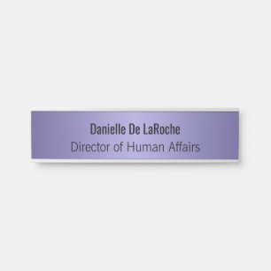 Lavender Purple Metallic Personalized Name Plate