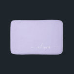 Lavender Purple Modern Script Girly Monogram Name Bath Mat<br><div class="desc">Lavender Purple Simple Script Monogram Name Bath Mats. This makes the perfect graduation,  birthday,  wedding,  bridal shower,  anniversary,  baby shower or bachelorette party gift for someone that loves glam luxury and chic styles.</div>
