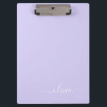 Lavender Purple Modern Script Girly Monogram Name Clipboard<br><div class="desc">Lavender Purple Monogram Name Planning Clipboard. This makes the perfect sweet 16 birthday,  wedding,  bridal shower,  anniversary,  baby shower or bachelorette party gift for someone that loves glam luxury and chic styles.</div>