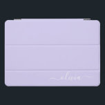 Lavender Purple Modern Script Girly Monogram Name iPad Pro Cover<br><div class="desc">Lavender Purple Simple Script Monogram Name Laptop Case. This makes the perfect sweet 16 birthday,  wedding,  bridal shower,  anniversary,  baby shower or bachelorette party gift for someone that loves glam luxury and chic styles.</div>