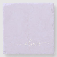 Lavender Purple Modern Script Girly Monogram Name