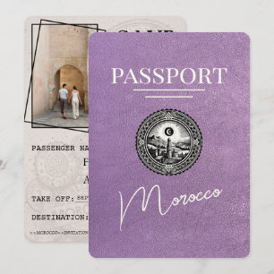 Lavender Purple Morocco Passport Save The Date