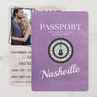Lavender Purple Nashville Passport Save The Date