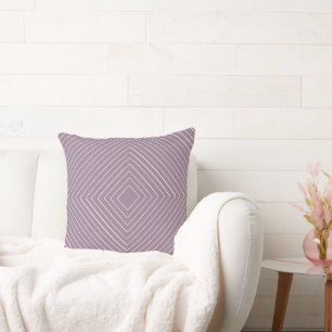 lavender purple Nested Thin White Squares Tribal Throw Pillow