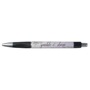 Lavender Purple Ombre Silver Glitter Sparkle Pen