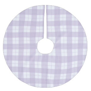 Lavender Purple Plaid Pattern Brushed Polyester Tree Skirt