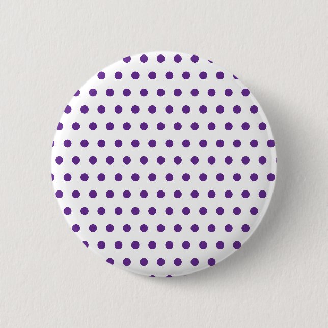 Lavender Purple Polka Dot Pattern White 2 Inch Round Button (Front)