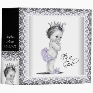 Lavender Purple Princess Baby Notebook Binder