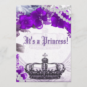 Lavender Purple Princess Baby Shower Invitation