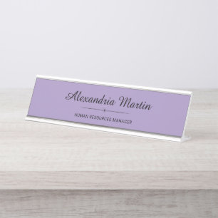 Lavender Purple Professional Office Desk Name Plate