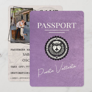 Lavender Purple Puerta Vallarta Passport Save The Date