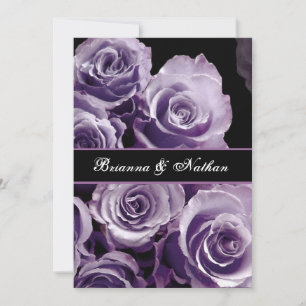 LAVENDER PURPLE Rose Bouquet Wedding Invitation